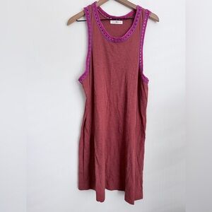Natural Life Women’s Racerback Dress Crocheted Detailing Boho 100% Cotton XL